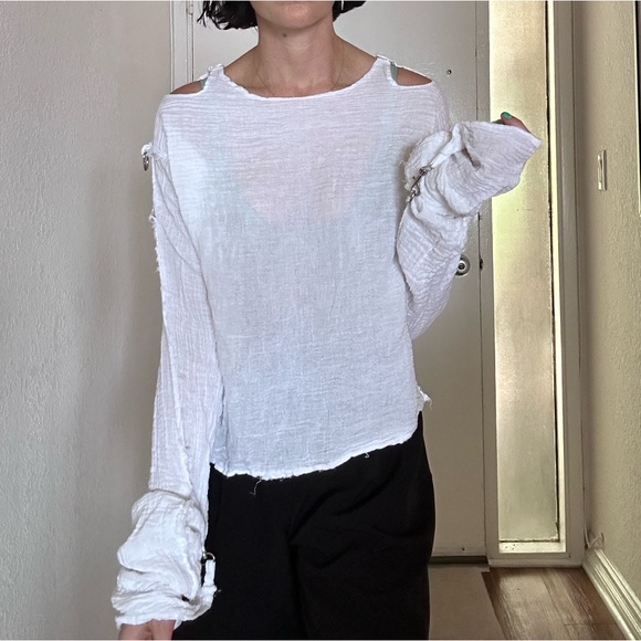 トップス Indian Kadi Sheeting Bondage MuslinShirt Tops | Seditionaries Muslin Bondage Long Sleeve Size Xss